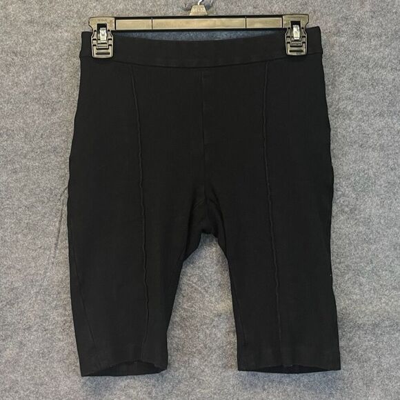 ROSETTA GETTY Bike Shorts Women's Small Black Pull On Stretch Mid-Rise Slim Fit - Picture 1 of 11